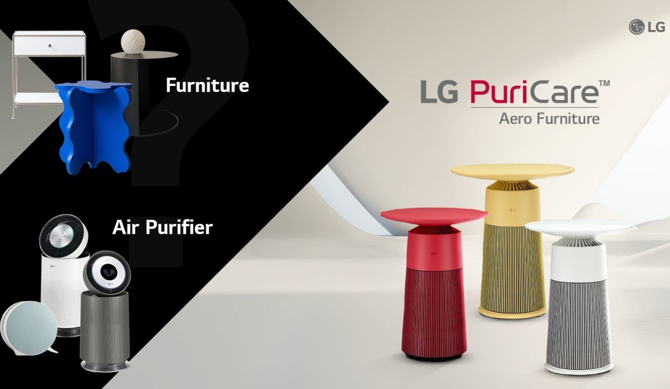 Máy lọc không khí LG PuriCare Aero Furniture AS20GPYU0 thiết kế sang trọng