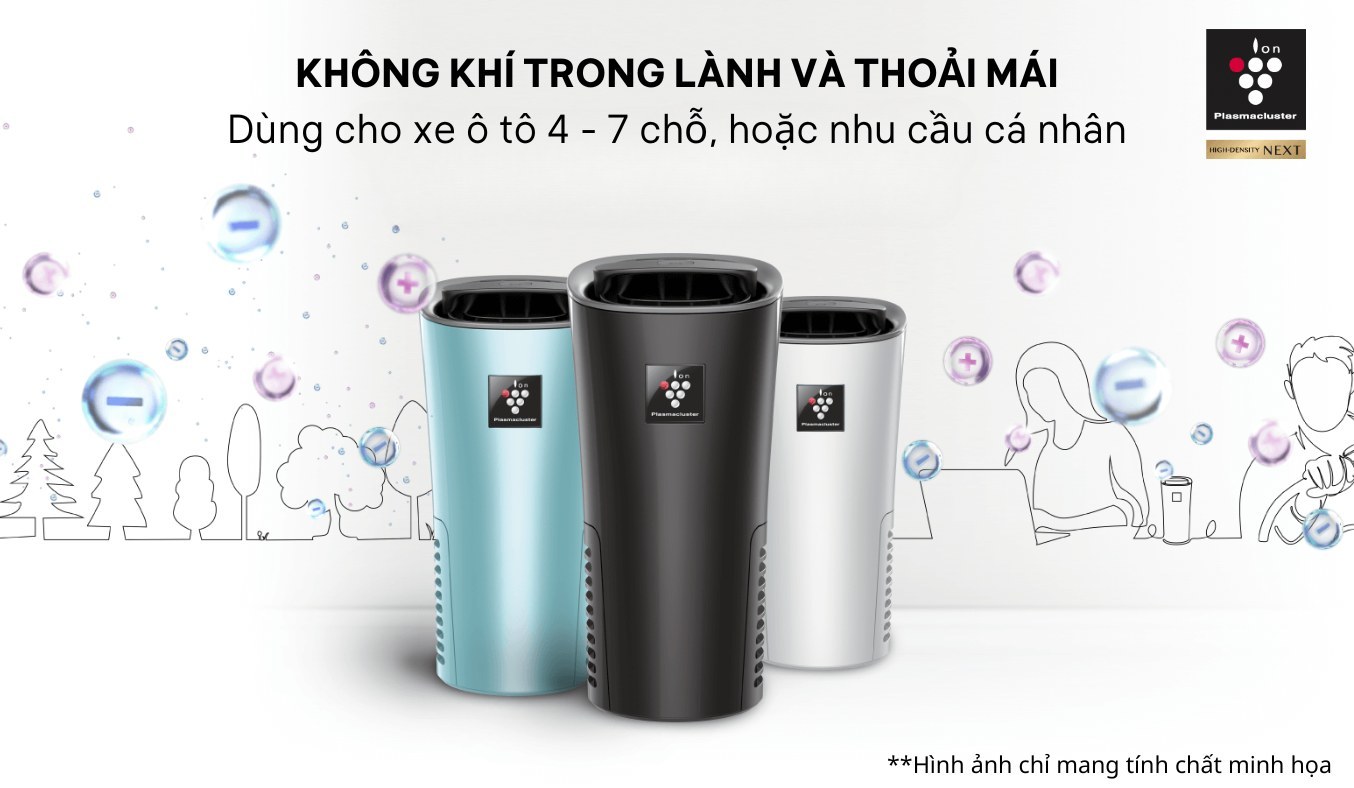 Máy lọc không khí ô tô Sharp IG-NX2E-B máy lọc không khí ô tô cho xe 4 chỗ, 7 chỗ