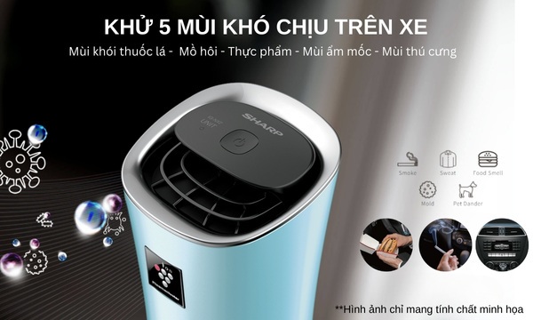 Máy lọc không khí ô tô Sharp IG-NX2E-A Khử 5 mùi khó chịu thường thấy trên ô tô