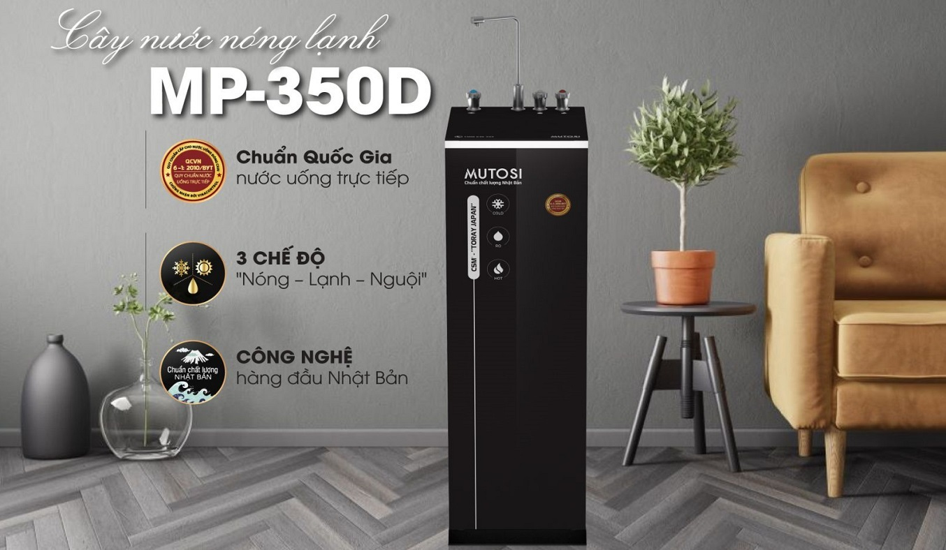 Máy lọc nước nóng lạnh nguội Mutosi MP-350D-BKQ - Thiết kế nhỏ gọn sang trọng