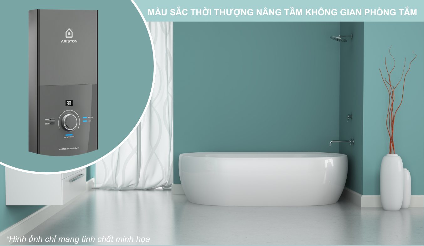 Máy nước nóng Ariston AURES Premium+ 4.5 Thiết kế nhỏ gọn sang trọng