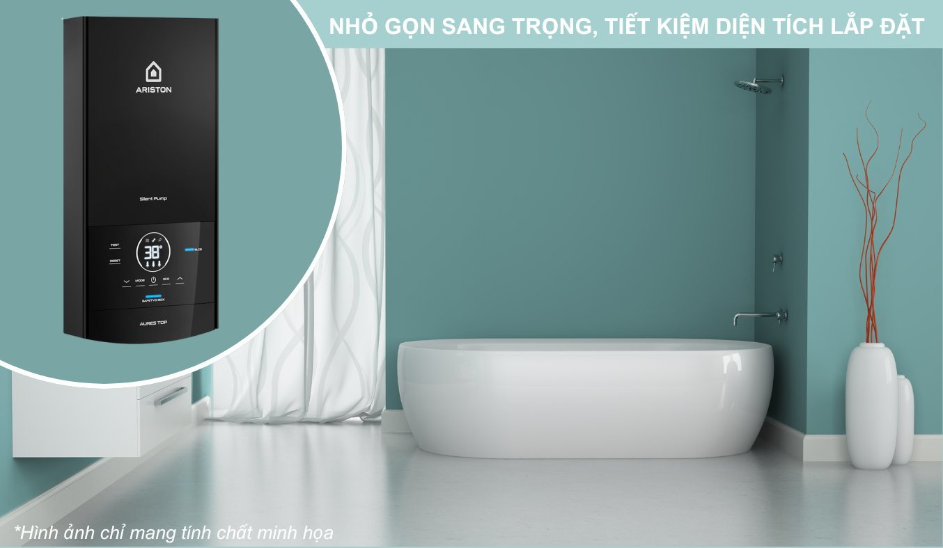 Máy nước nóng Ariston AURES Top 4.5P Thiết kế nhỏ gọn sang trọng
