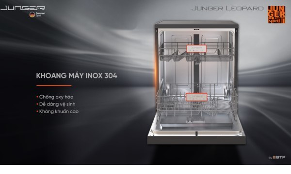 Máy rửa chén Junger DWJ-143 Vật liệu bền bỉ,
