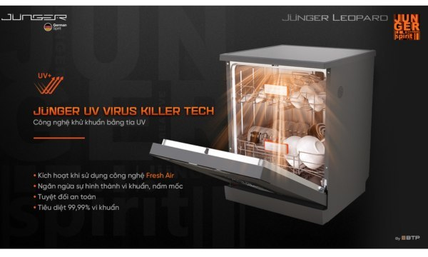 Máy rửa chén Junger DWJ-143 UV Virus Killer Tech