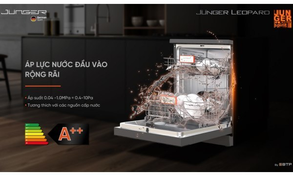 Máy rửa chén Junger DWJ-143 Sức chứa lớn tới 14 bộ bát đĩa Châu u