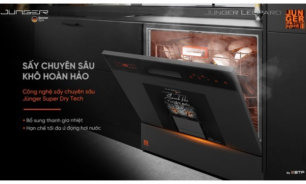 Máy rửa chén Junger - Báo muối và chất tẩy