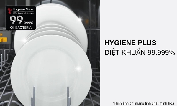 Máy rửa chén độc lập Samsung Bespoke DW60CB750FAPSV Chế độ Hygiene Plus diệt khuẩn 99.999%