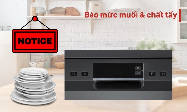 Máy rửa chén Hafele - Báo muối và chất tẩy