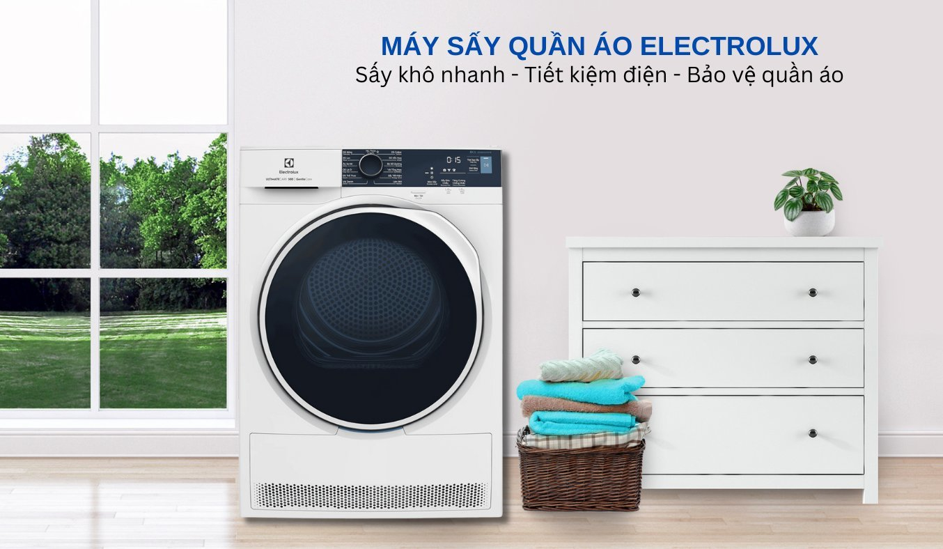 Máy sấy quần áo Electrolux 8 kg EDH804H5WB thiết kế cửa trước