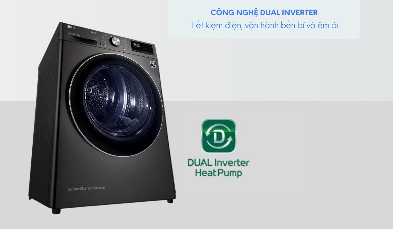 Máy sấy quần áo LG Inverter 10.5 kg DVHP50B Dual Inverter tiết kiệm điện