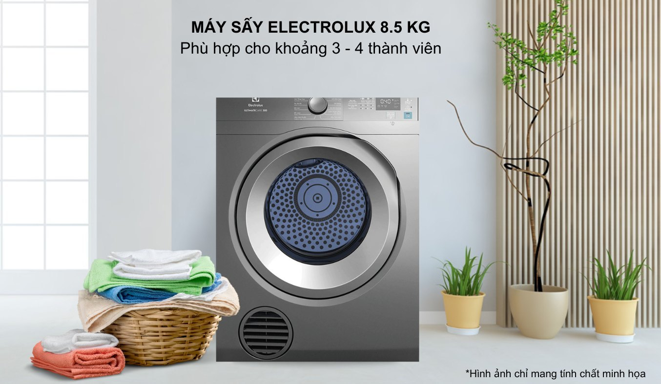 EDV854N3SB Máy sấy quần áo Electrolux 8.5 kg: Giá rẻ 6/2024, trả góp