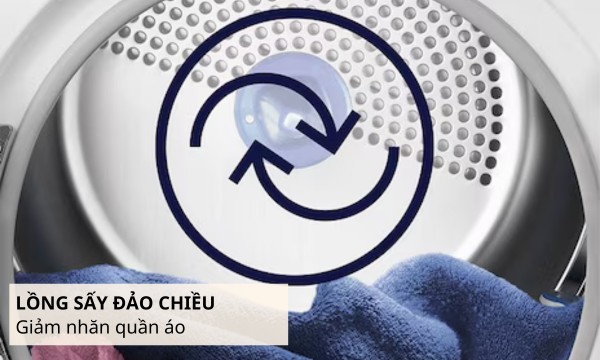 Máy sấy quần áo Electrolux 8.5 kg EDS854J3WB giữ trang phục sáng mới lâu hơn