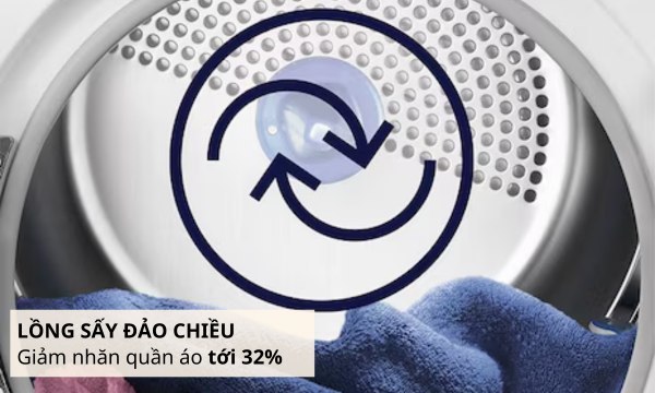 Máy sấy quần áo Electrolux 8.5 kg EDV854J3WB không co rút hay biến dạng