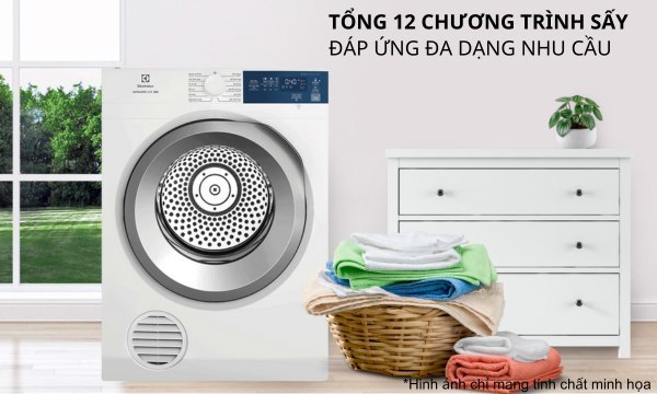 Máy sấy quần áo Electrolux 8.5 kg EDV854J3WB nhiều chương trình sấy