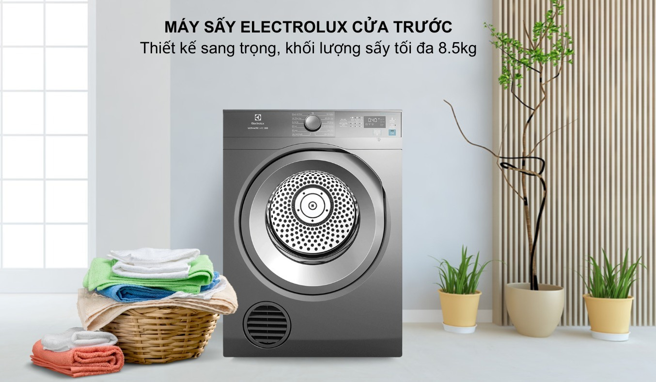 Máy sấy Electrolux 8.5 kg EDV854N3SB - thiết kế cửa trước