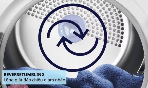 Máy sấy quần áo Electrolux Inverter 9 kg EDH903R9WB giảm nhăn hiệu quả