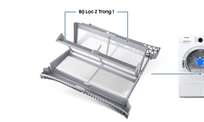 Máy sấy bơm nhiệt Samsung 9 kg DV90TA240AE/SV