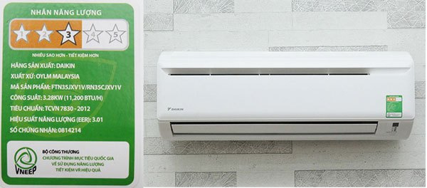 Chỉ số hiệu suất năng lượng EER thường được trình bày trên nhãn năng lượng của máy lạnh