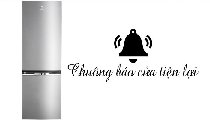 Chuông báo cửa của tủ lạnh Electrolux sẽ giúp bạn phát hiện ngay nếu cửa tủ bị mở quá lâu