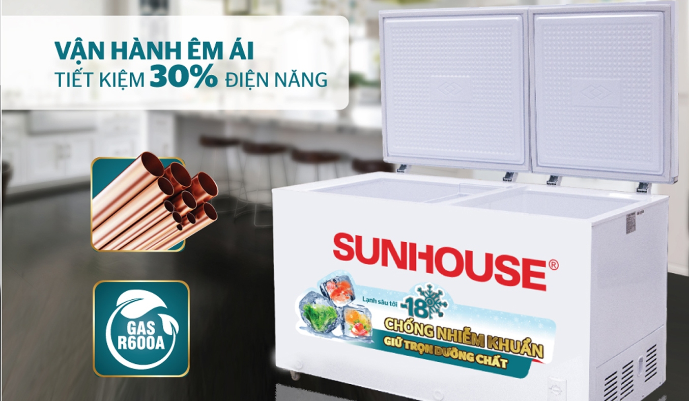 Tủ đông Sunhouse 255 lít SHR-F2362W2 - vận hành êm ái