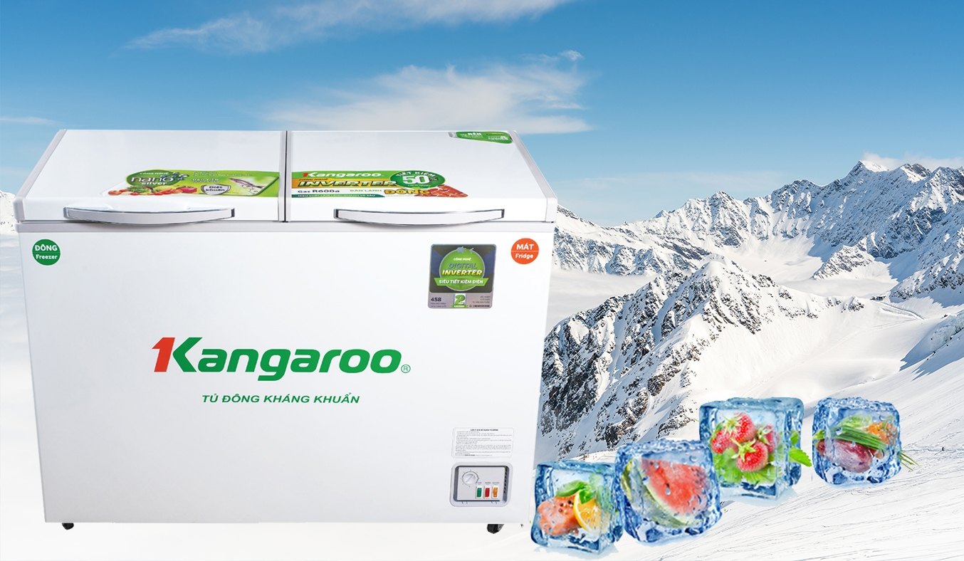Tủ đông kháng khuẩn Kangaroo 212 Lít KG328NC2 - Thiết kế sang trọng