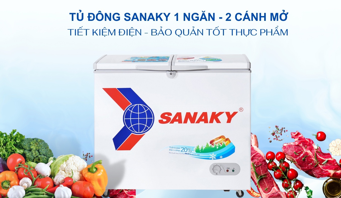 Tủ đông Sanaky VH-2299A1 sang trọng, nhỏ gọn 