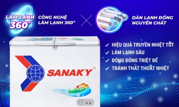 Tủ đông Sanaky VH-2299A1 công nghệ làm lạnh 360 độ