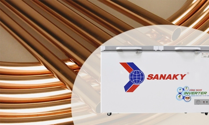 Tủ đông Sanaky Inverter 270 lít VH-3699A4K dàn lạnh bằng đồng nguyên chất