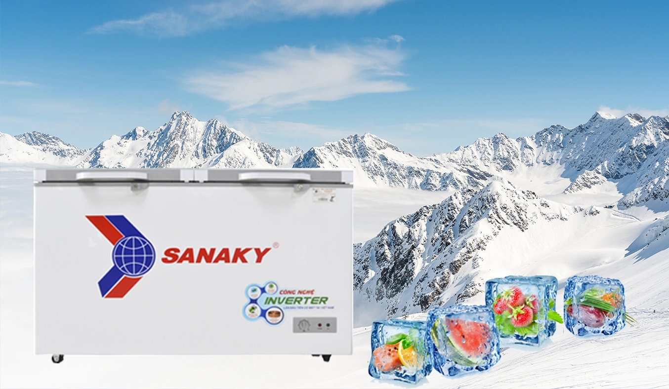 Tủ đông Sanaky Inverter 270 lít VH-3699A4K thiết kế chất lượng