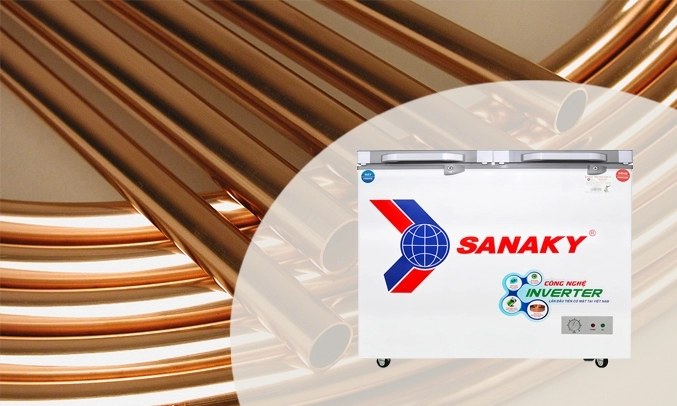 Tủ đông Sanaky Inverter 220 lít VH-2899W4K - Dàn lạnh bằng đồng nguyễn chất