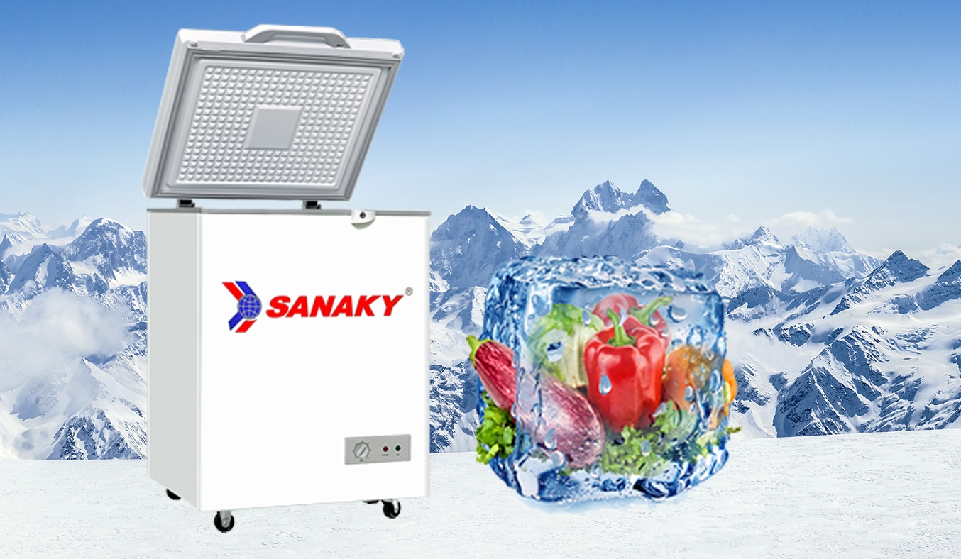 Tủ đông Sanaky 100 lít VH-1599HYKD thiết kế sang trọng