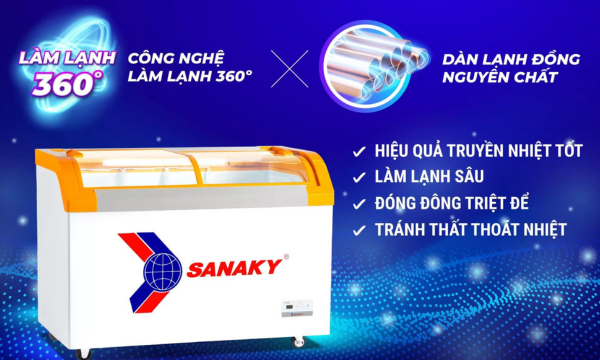 Tủ đông Sanaky VH-3899KB công nghệ làm lạnh 360 độ