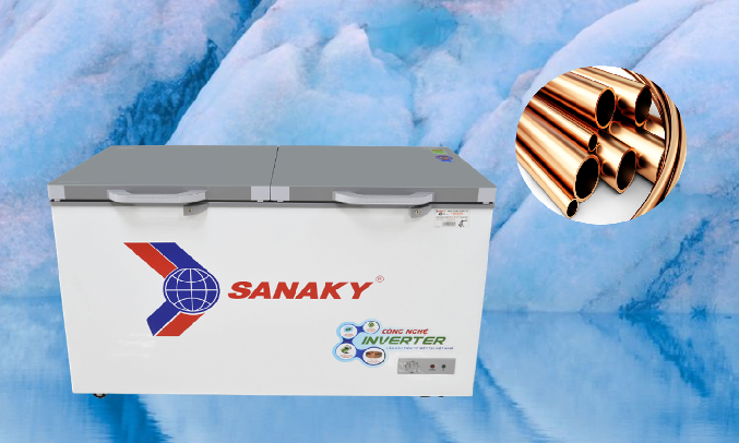 Tủ đông Sanaky Inverter 305 lít VH-4099A4K Dàn lạnh bằng đồng