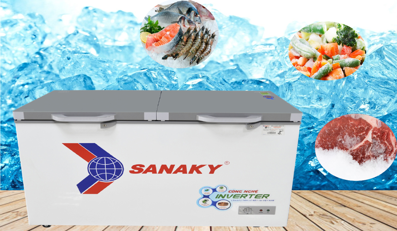 Tủ đông Sanaky Inverter 305 lít VH-4099A4K hiện đại, nhỏ gọn