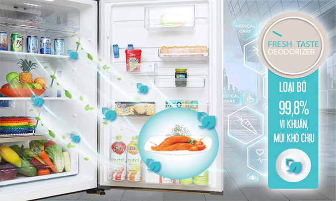 Tủ lạnh Electrolux ETE5722BA hệ thống khử mùi Freshtaste