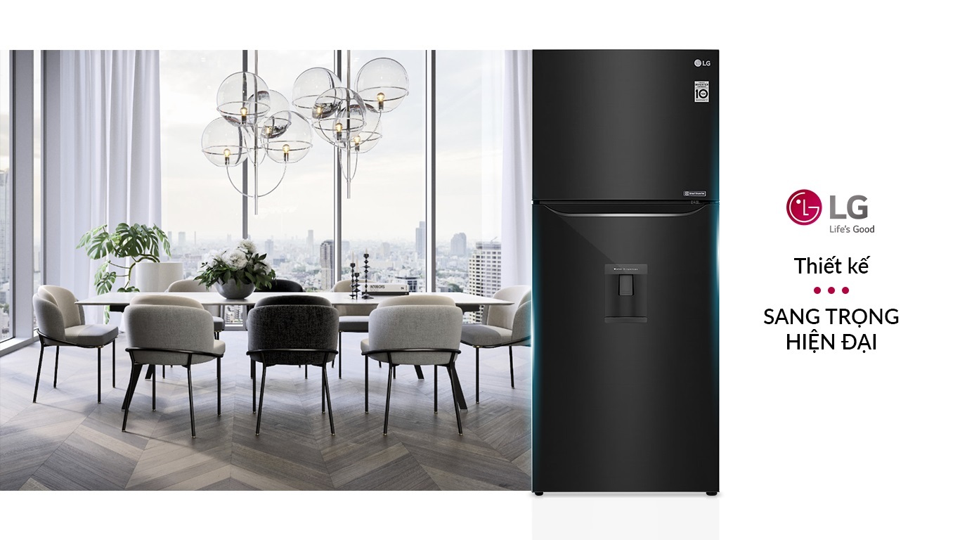 Tủ lạnh LG Inverter 393 lít GN-D422BL hiện đại và sang trọng