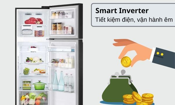Tủ lạnh LG Inverter 334 lít GN-D332BL công nghệ smart inverter giúp tiết kiệm điện năng