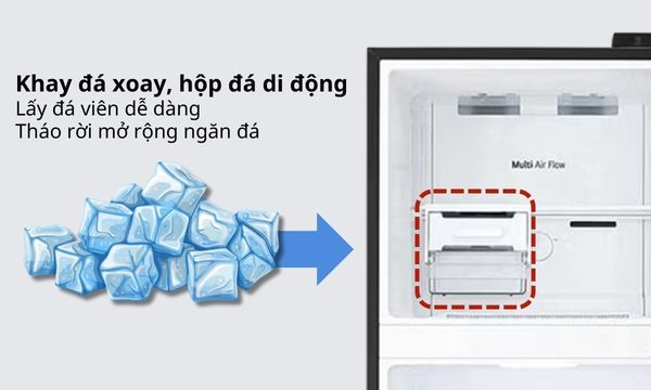Tủ lạnh LG Inverter 334 lít GN-D332BL Khay đá xoay di chuyển linh hoạt