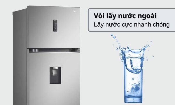 Tủ lạnh LG Inverter 394 lít GN-D392PSA vòi lấy nước bên ngoài