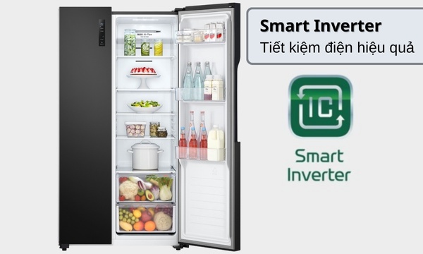 Tủ lạnh LG Inverter 519 lít GR-B256BL - Smart Inverter tiết kiệm điện