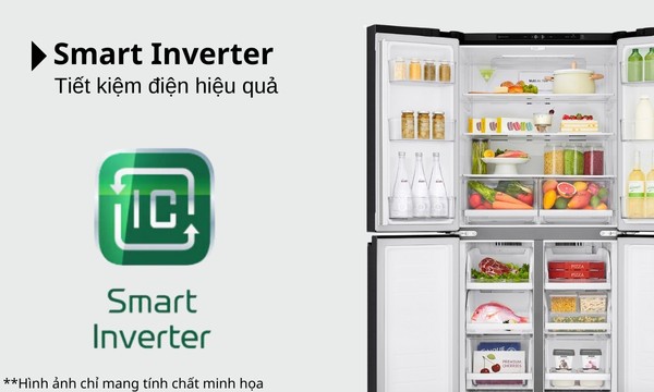 Tủ lạnh LG Inverter 530 lít GR-B53MB - Tiết kiệm điện, vận hành êm ái
