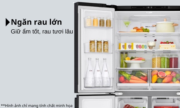 Tủ lạnh LG Inverter 530 lít GR-B53MB - Ngăn rau Big Fresh Zone rộng rãi