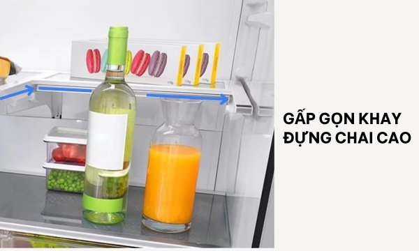 Tủ lạnh LG Inverter 494 lít GR-D22MBI - Ngăn gấp gọn tiện lợi