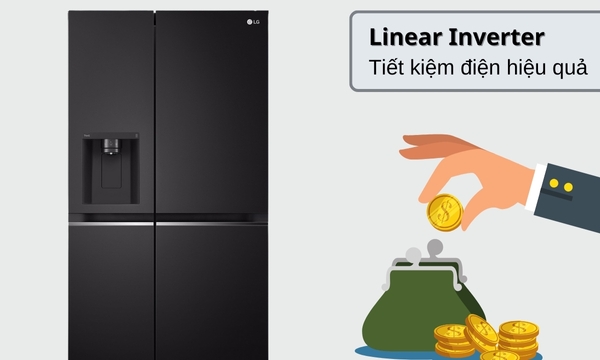 Tủ lạnh LG Inverter 635 lít GR-D257WB công nghệ Inverter Linear