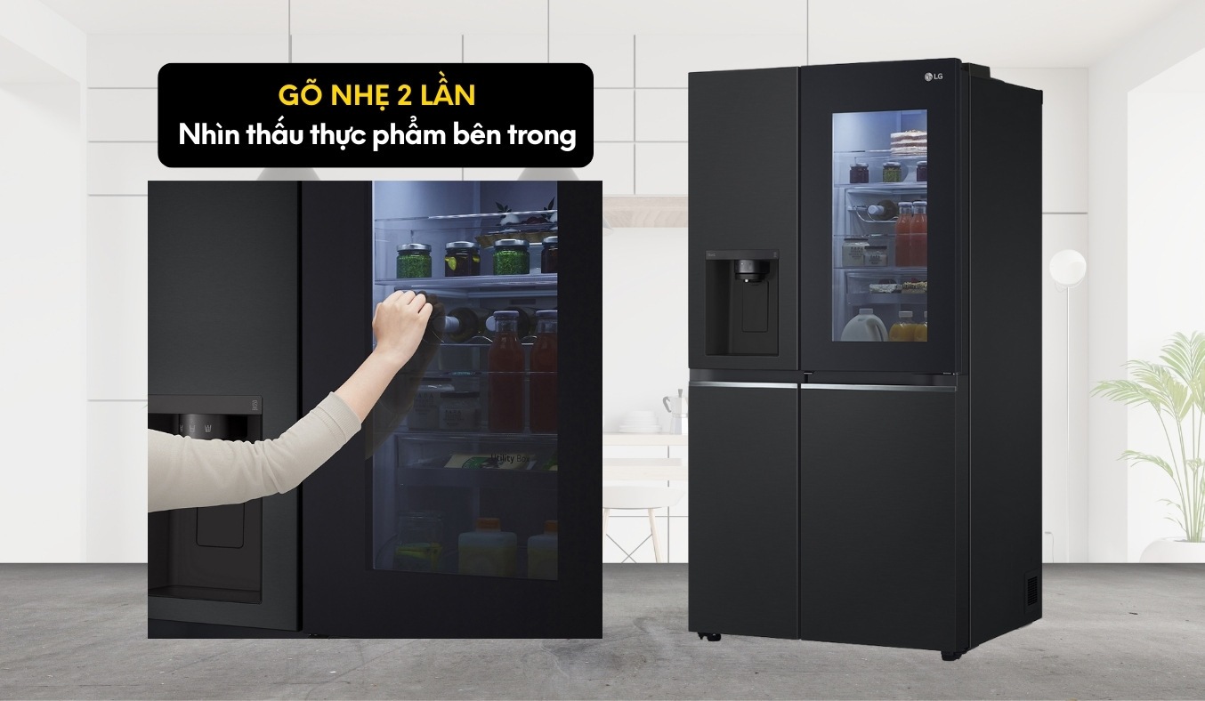 Tủ lạnh LG Inverter 635 lít GR-X257BL Công nghệ InstaView Door-in-Door