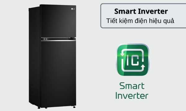 Tủ lạnh LG Inverter 243 lít GV-B242BL công nghệ smart inverter giúp tiết kiệm điện năng