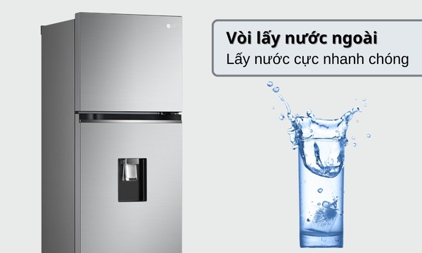 Tủ lạnh LG Inverter 264 lít GV-D262PS vòi lấy nước bên ngoài