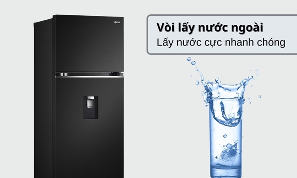 Tủ lạnh LG Inverter 374 lít GN-D372BL vòi lấy nước bên ngoài