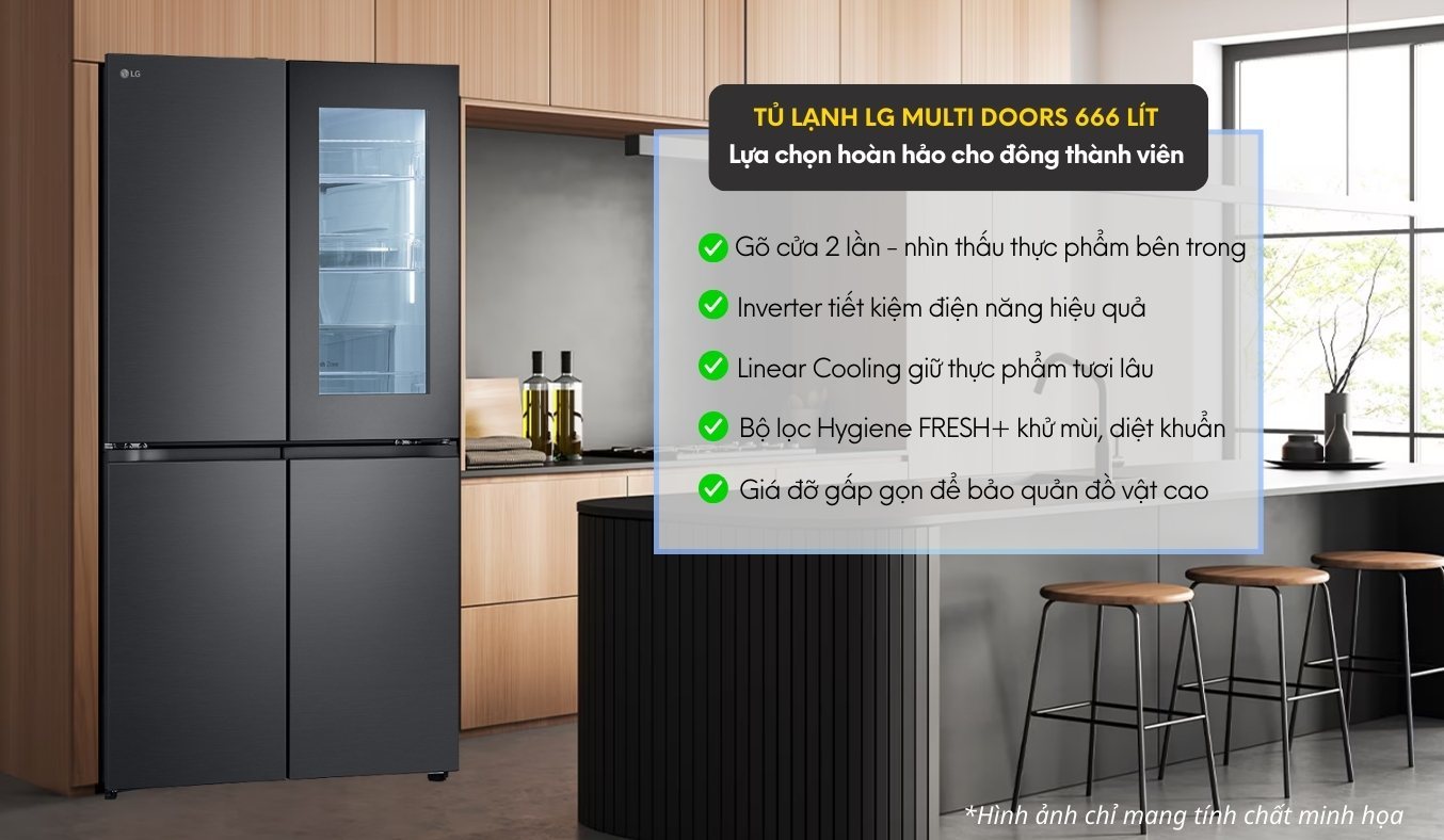 Tủ lạnh LG Inverter 666 lít LFB66BLMI