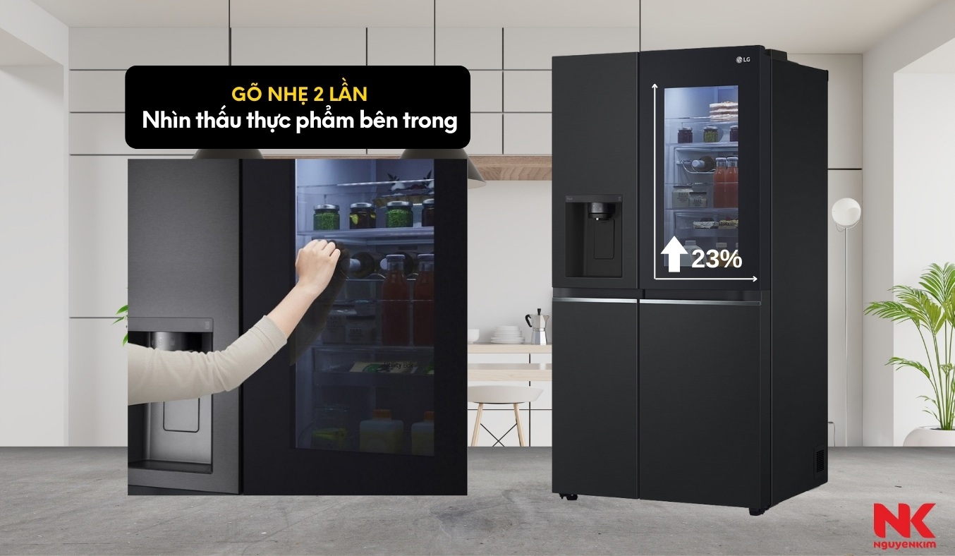 Tủ lạnh LG Inverter 635 lít GR-G257BL Công nghệ InstaView Door-in-Door